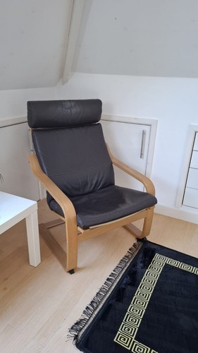Ikea poang leather brown chair - poang,