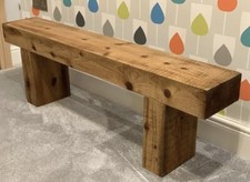 2 seater wooden rustic garden sleeper bench Length 100cm-Height 45cm In-outdoor