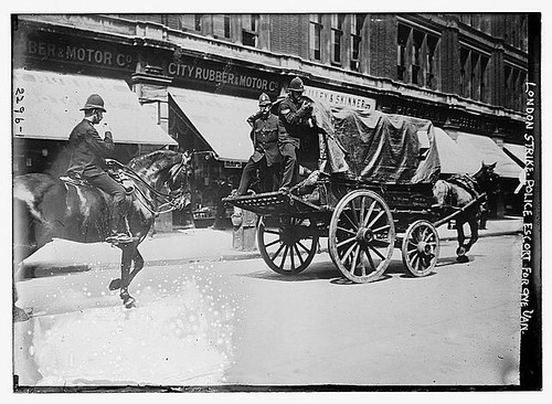 London strike police escort - strike.,
