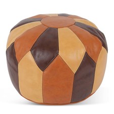 Bohemian Moroccan Leather Pouf