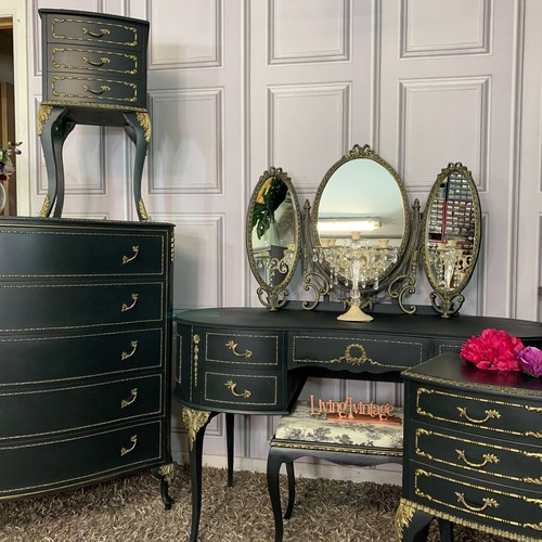 Black bedroom furniture - furniture, set