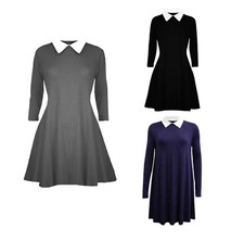 WOMENS SWING DRESS COLLARED