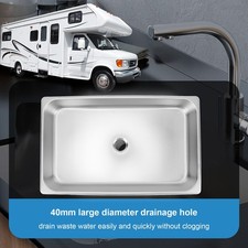 530 X 325 X 65mm 304 Stainless Steel Sink Large Capacity Easy To Clean Hand NEW