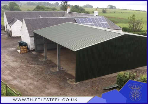 Steel framed building open - framed,