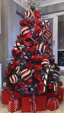 Christmas Tree Ruffle Satin Fabric decoration 5meter Sash Free P&P RED Drape