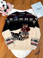 Polo Ralph Lauren Polo Bear Wool Husky Dog Sled Teddy Jumper Size L Large Mens