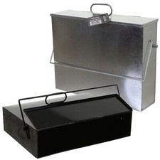 Hot Ash Box Carrier Lid Fireplace Bucket Tidy Bin Metal Container Transporter