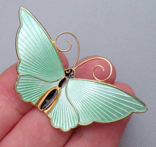 Sterling silver enamel large - silver,