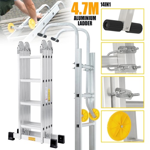 Aluminium folding ladder - 4.7m,