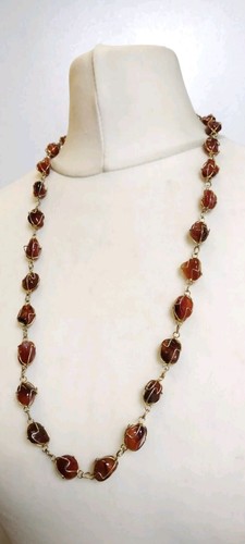 Vintage brown stone caged - brown​,