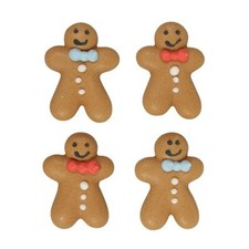 Gingerbread Men Sugar Pipings x 10 Edible Cake Decorations