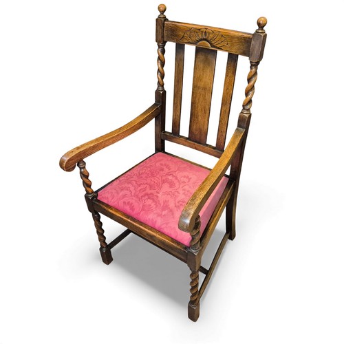 Antique oak hall chair carved - antique,