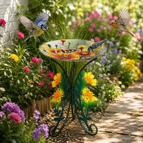 Bee glass bird - glass, garden