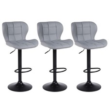 3 x Bar Stools , Acapulco Grey Faux Leather, Kitchen Breakfast Bar