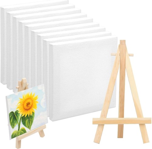 Mini canvas and easel set - and, 9pcs