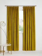 John Lewis Velvet Pair Lined Pencil Pleat Curtains W167 x Drop 182cm - Gold