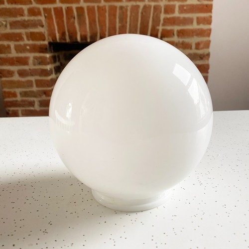 White glass round globe - white,