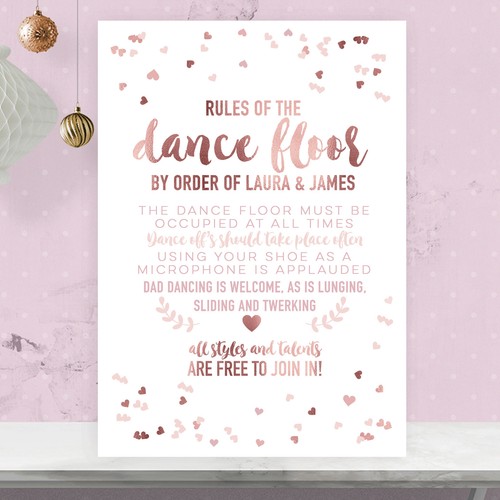 Personalised dance floor rules - personalised,