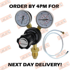 ARGON/CO2 MIG WELDER 2 GAUGE REGULATOR MINI MIG ADAPTOR HOSE 0.6M SIDE/BOTTOM