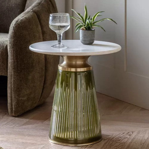 Marble side table - round, accent