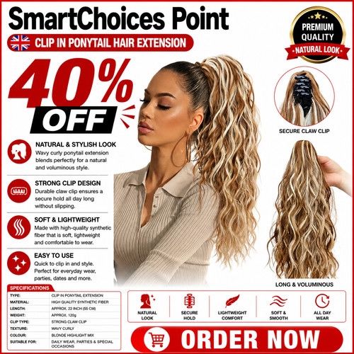 Extra thick real claw ponytail - real,