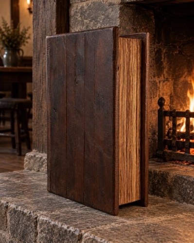 Large wooden book - storage, box