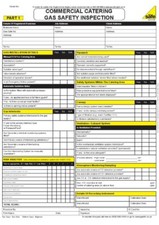 COMMERCIAL CATERING ENGINEERS GAS SAFETY INSPECTION CERTIFICATE PADS 25 SET BOOK