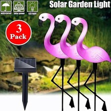 Solar Power Pink Flamingo Ornament Garden Outdoor Light Lawn Lamp Landscape Path