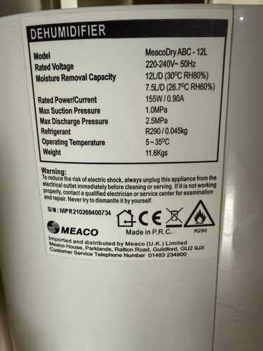 Meaco meacodry abc - meacodry, abc-12l