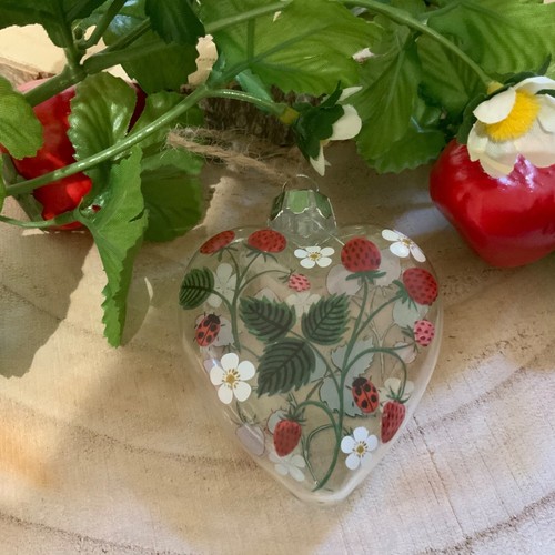 Glass easter heart decorations - glass,