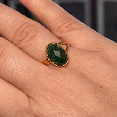 Jade adjustable ring 22k - adjustable,