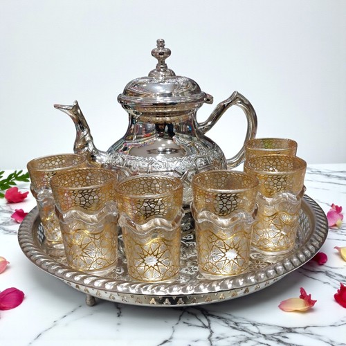 Moroccan tea set handmade - moroccan,