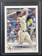 SPENCER STRIDER 2022 TOPPS #509 ROOKIE RC SP VARIATION BATTING IMAGE RARE