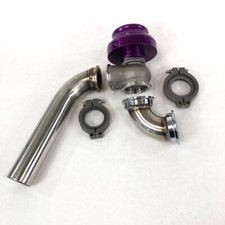 Adjustable Universal 38mm V-Band External Turbo Wastegate w/Elbow Adapter Purple