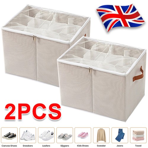 Foldable shoe storage box - 2x,