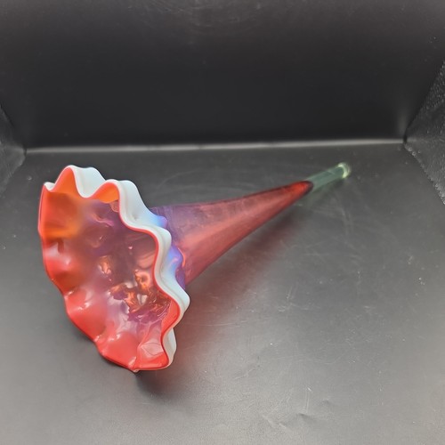 Large cranberry glass epergne - glass,