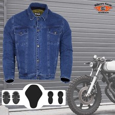 Mens Motorcycle Motorbike BLUE CE Armors Motorcycle Racing Denim Jacket