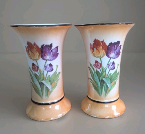 Vintage pair old tulips - pair, of