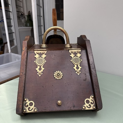 Antique coal scuttle - coal,