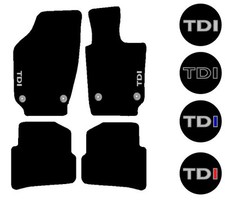 Fits VW Polo 5 2009-2018 Black Tailored Car Mats TDI Badge / Motif / Logo Motif