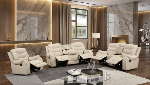 Luxury 3pc cream beige sofa - cream,