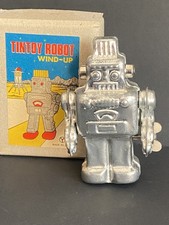 Vintage Tin Toy Wind-Up Silver