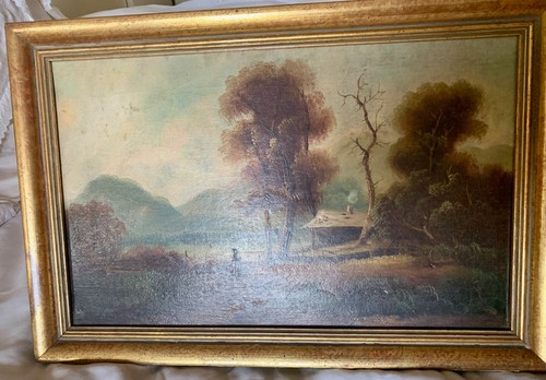 Antique oil painting - painting, 19thc