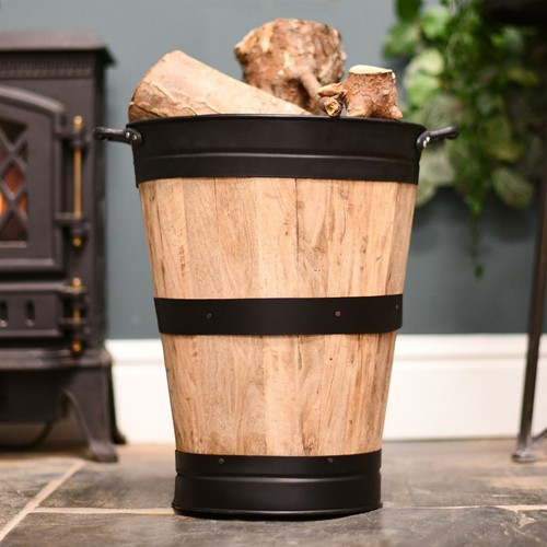 Wooden and cast iron log - and,