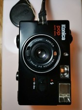 Konica Pop 35mm Film Camera Hexanon 36mm F4 WORKING Black ID5182 B63