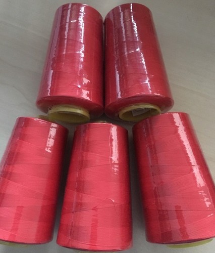 Red overlocking sewing - 5, x