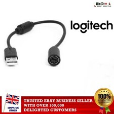 BLACK - LOGITECH Racing STEERING WHEEL USB BREAKAWAY CABLE Lead Xbox 360 One UK