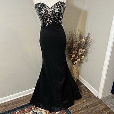 Vtg DEB Women Black Strapless