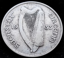 Ireland 1933 | Irish 2s6d | Irish Half Crown | Horse | KM.8