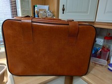 Vintage Tan Large Unisex Suitcase 